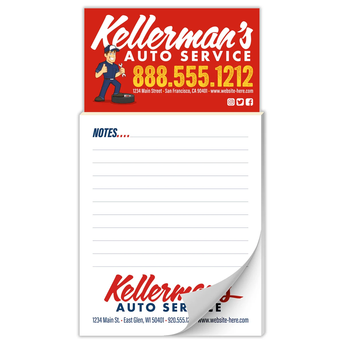 Custom Magna-Pad - 3.5x6.25 25-Sheet with Business Card Magnet 1
