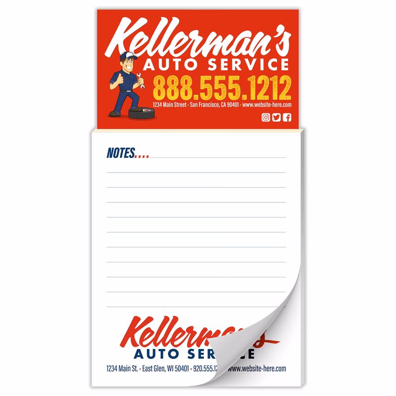 Custom Magna-Pad - 3.5x6.25 25-Sheet with Business Card Magnet