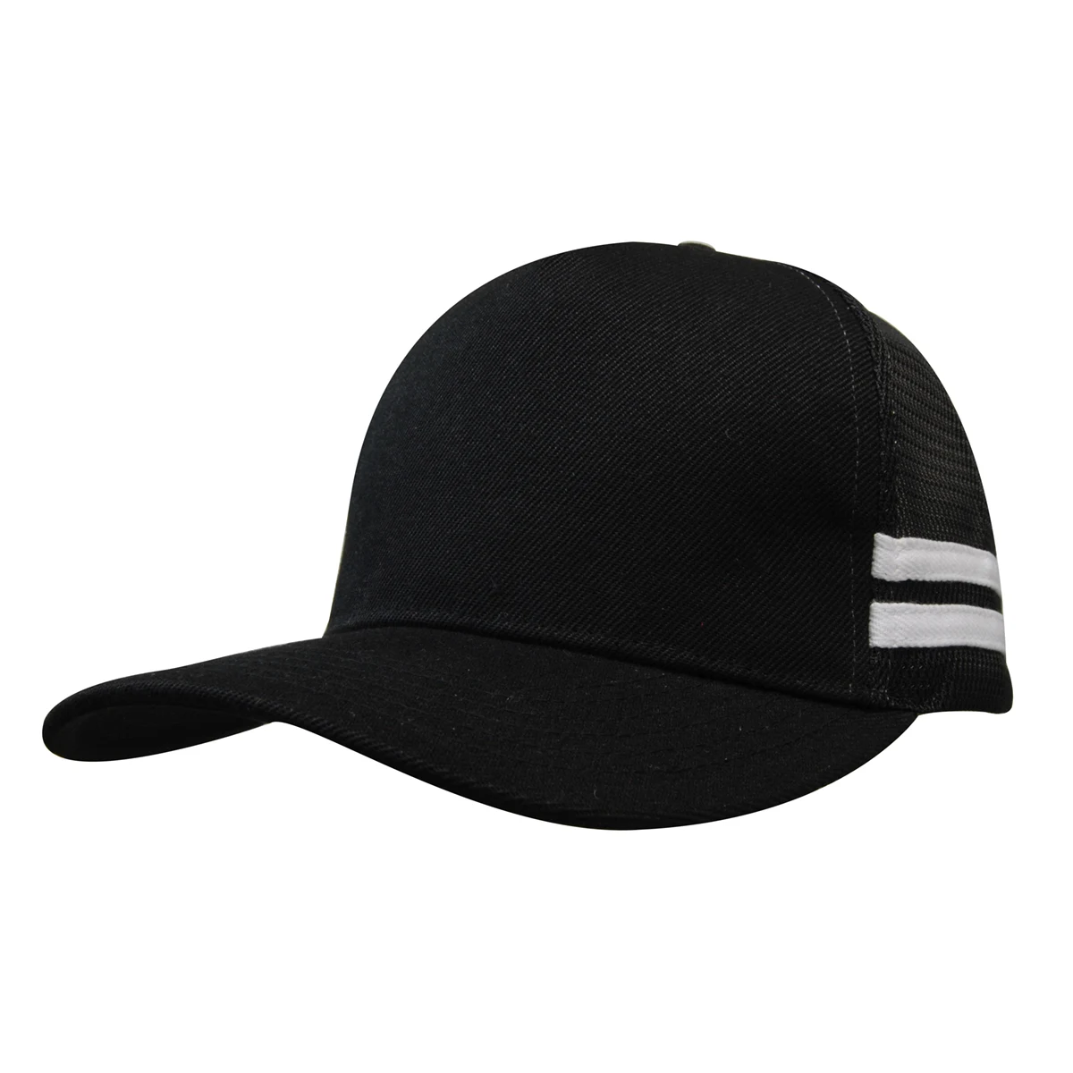 American Premium Twill/Mesh Deep Fit Trucker with Stripes 1