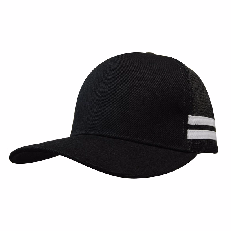 American Premium Twill/Mesh Deep Fit Trucker with Stripes