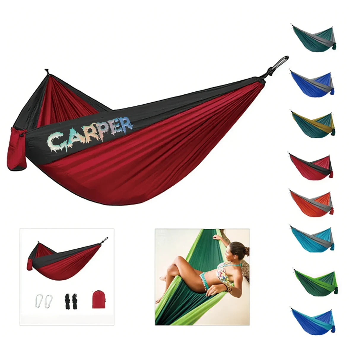 Outdoor Single Camping Nylon Hammock 1