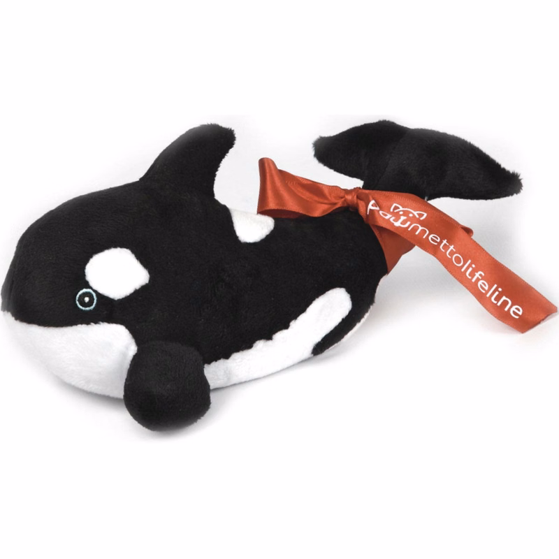 8" Aquatic Beanie Whale Orca