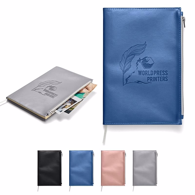 Softbound Metallic Foundry Journal with Zipper Pocket
