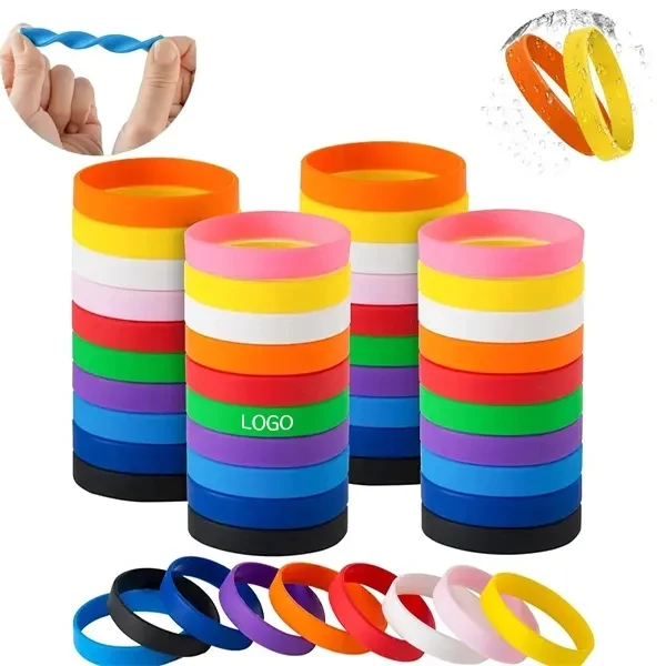 Colorful Silicone Wristbands with Blank Rubber Bracelets 1