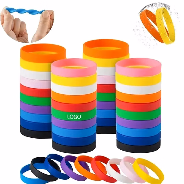 Colorful Silicone Wristbands with Blank Rubber Bracelets