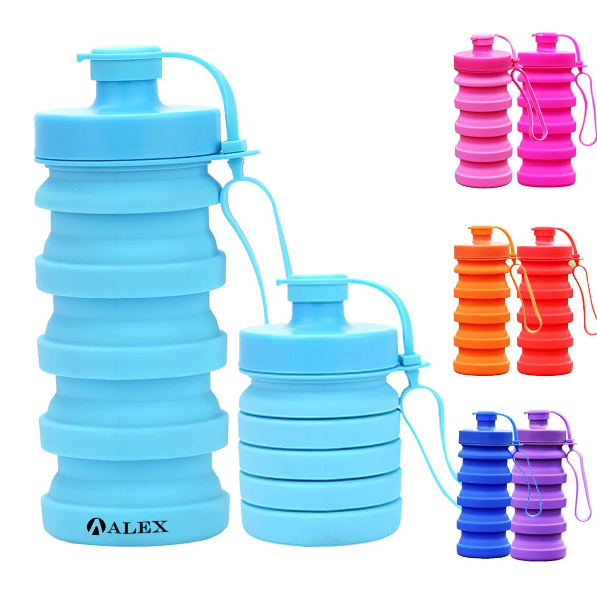 13.3 oz Collapsible Carabineer Silicone Water Bottle 1