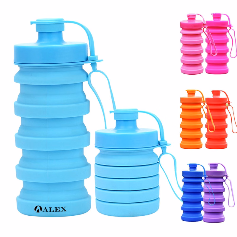 13.3 oz Collapsible Carabineer Silicone Water Bottle