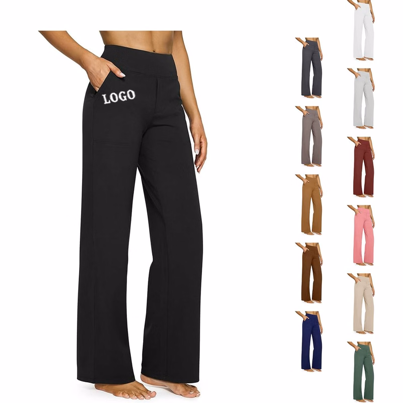 High Waisted Stretch Yoga Pants Women's Wide Leg Pants