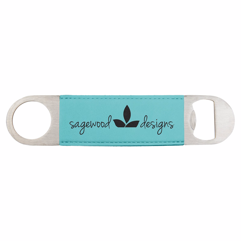 Teal Leatherette Bottle Opener