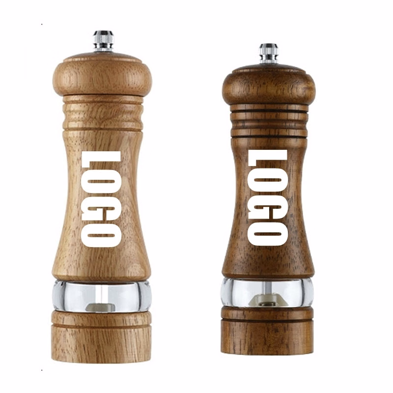 Custom 6.5 inch  tall Wooden Pepper or Salt Mill