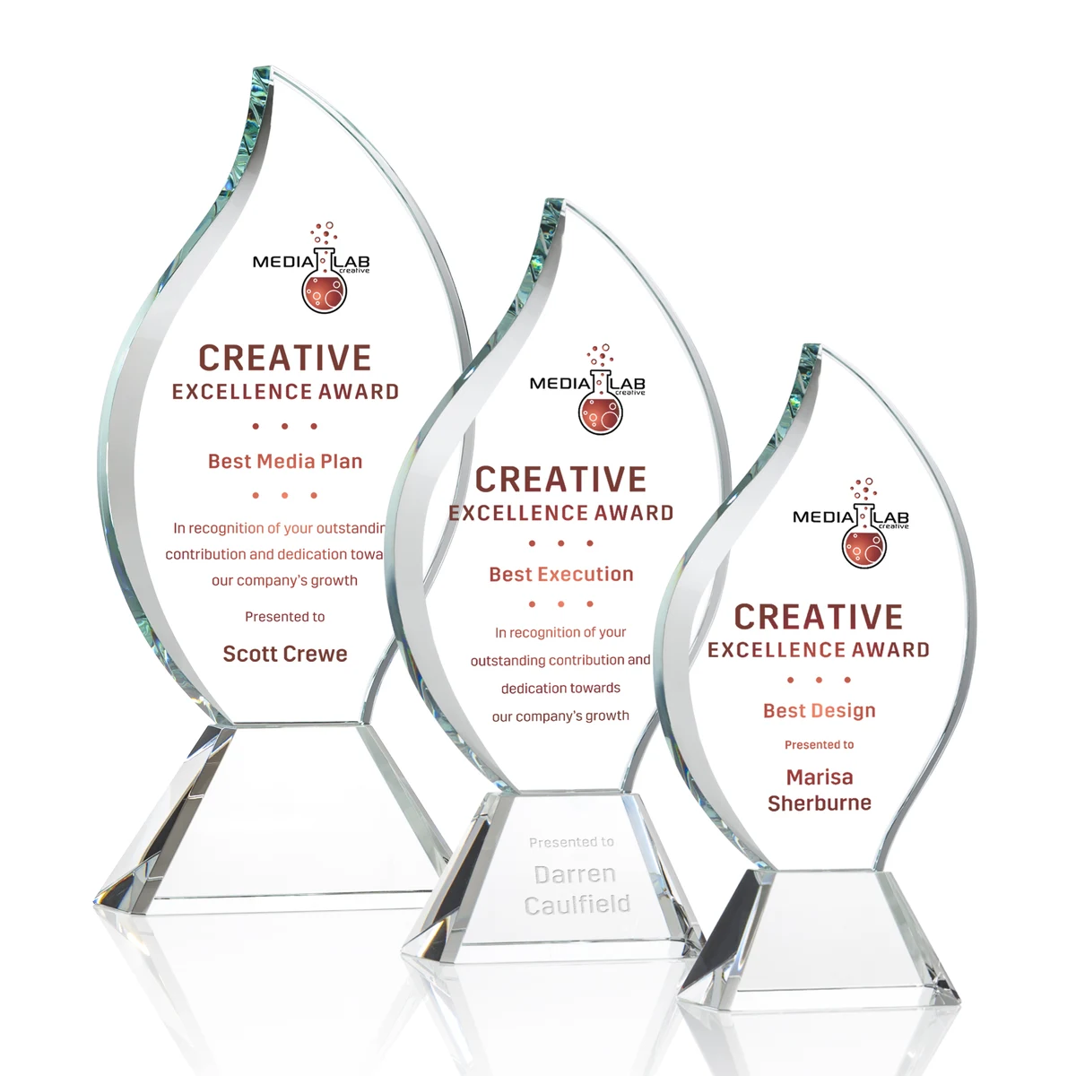 Norina Flame VividPrint™ Award - Clear 1