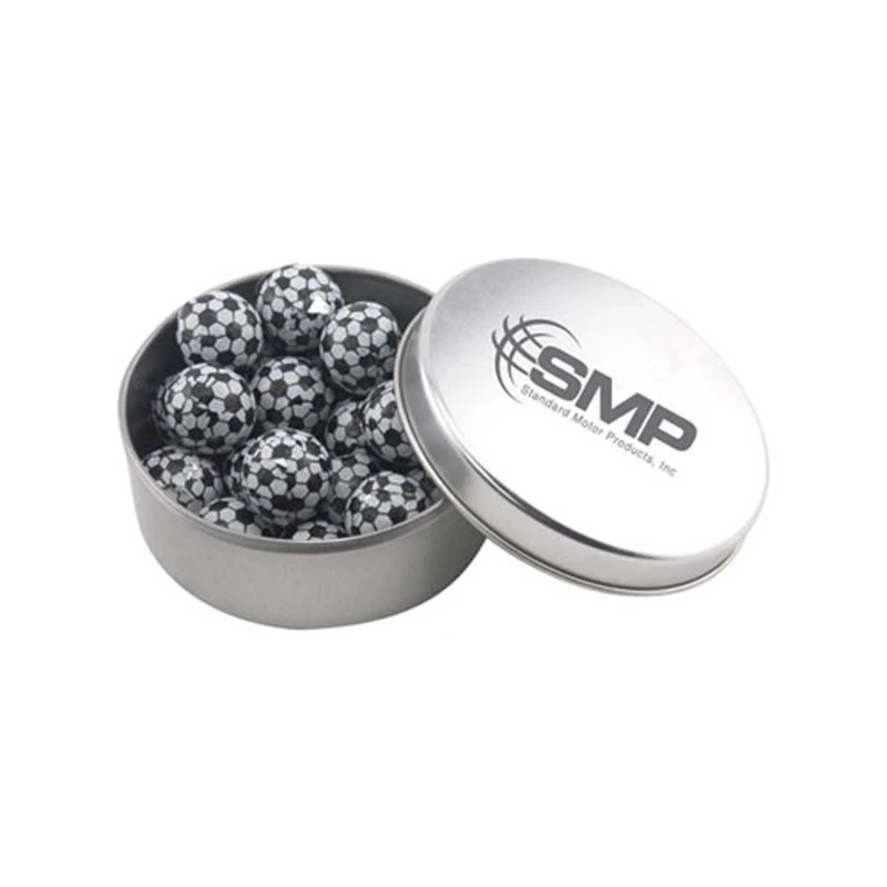 Round Tin with Chocolate Soccer Balls 1
