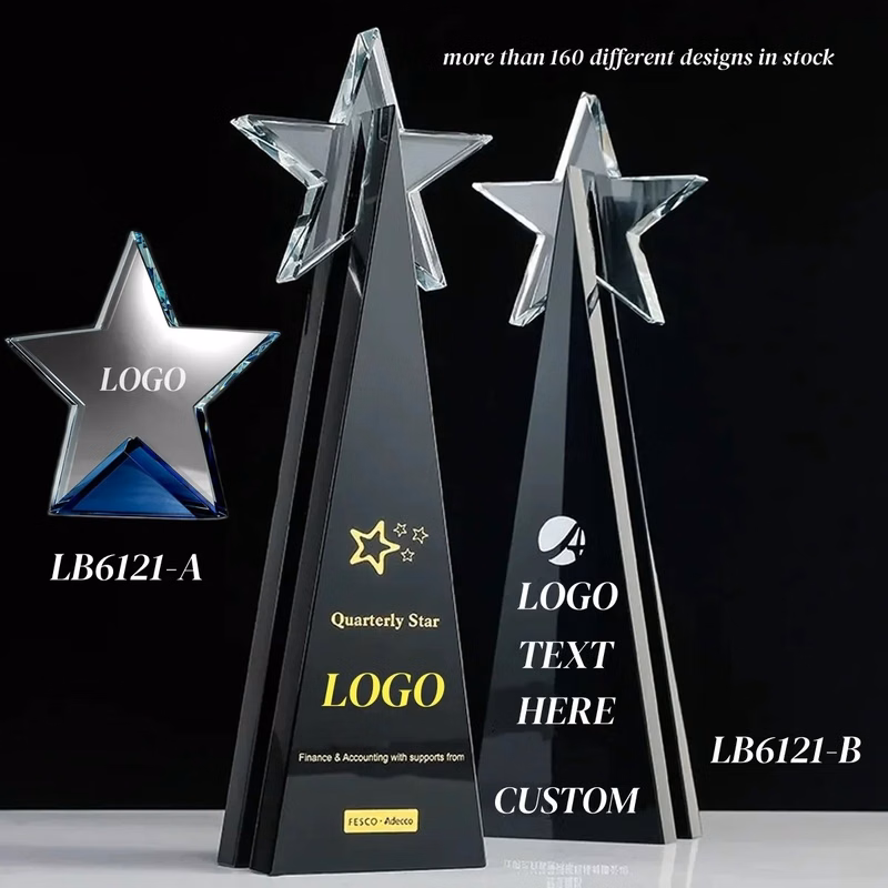 Winner Trophy Star Crystal Award Custom