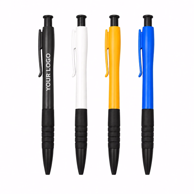 Slim Rubber Grip Retractable Ballpoint Pen