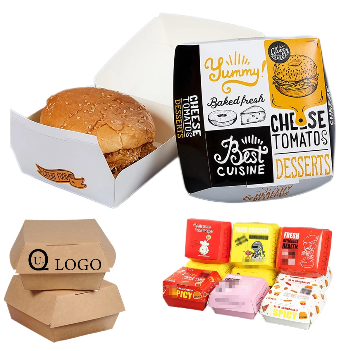 Disposable Paper Burger Boxes 1
