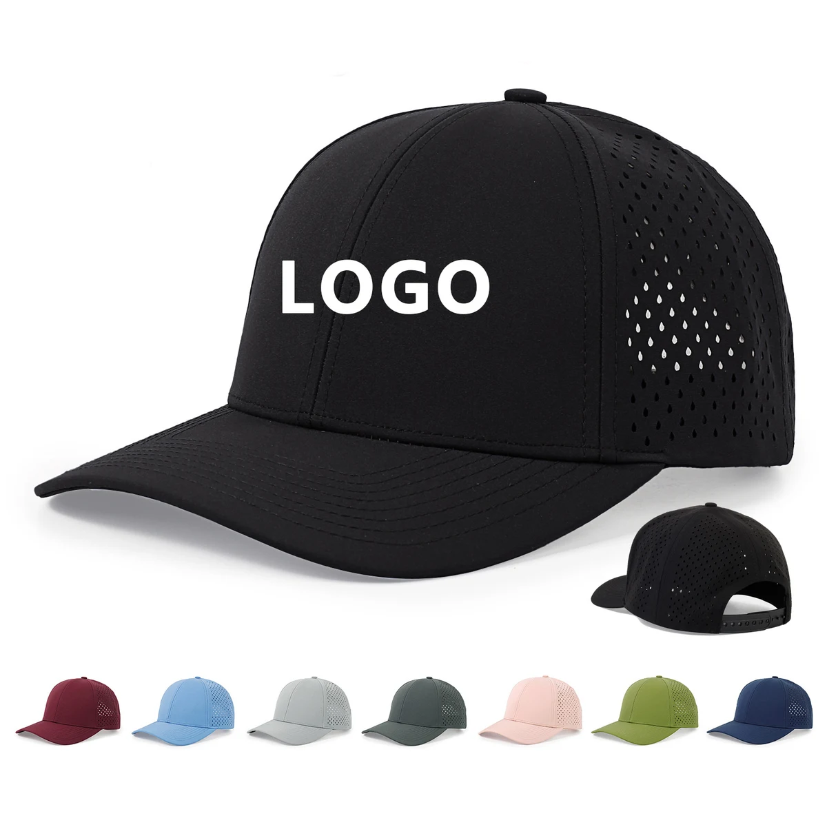 6 Panels Laser Cut Mesh Quick Dry Baseball Cap 1