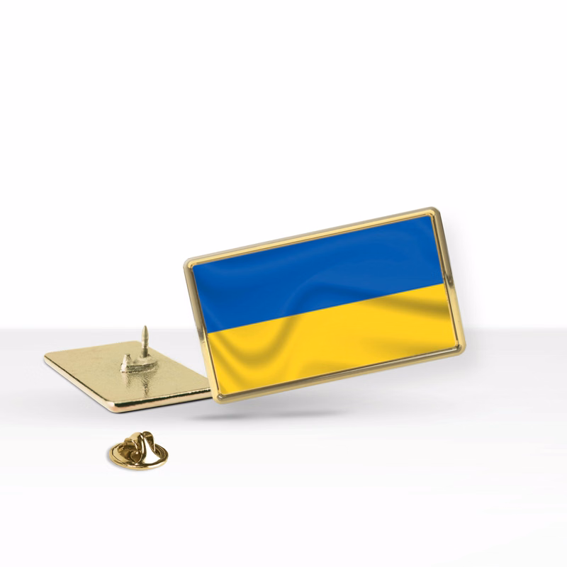 Support Ukraine Express Lapel Pin (0.875 x 0.5 in Rectangle)