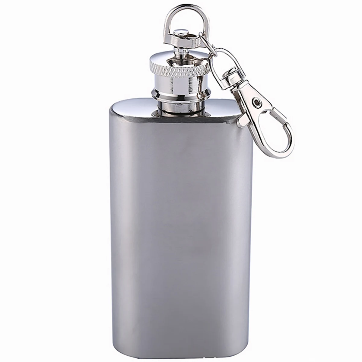 2 Oz. Mini Stainless Steel Flask w/Keychain 1