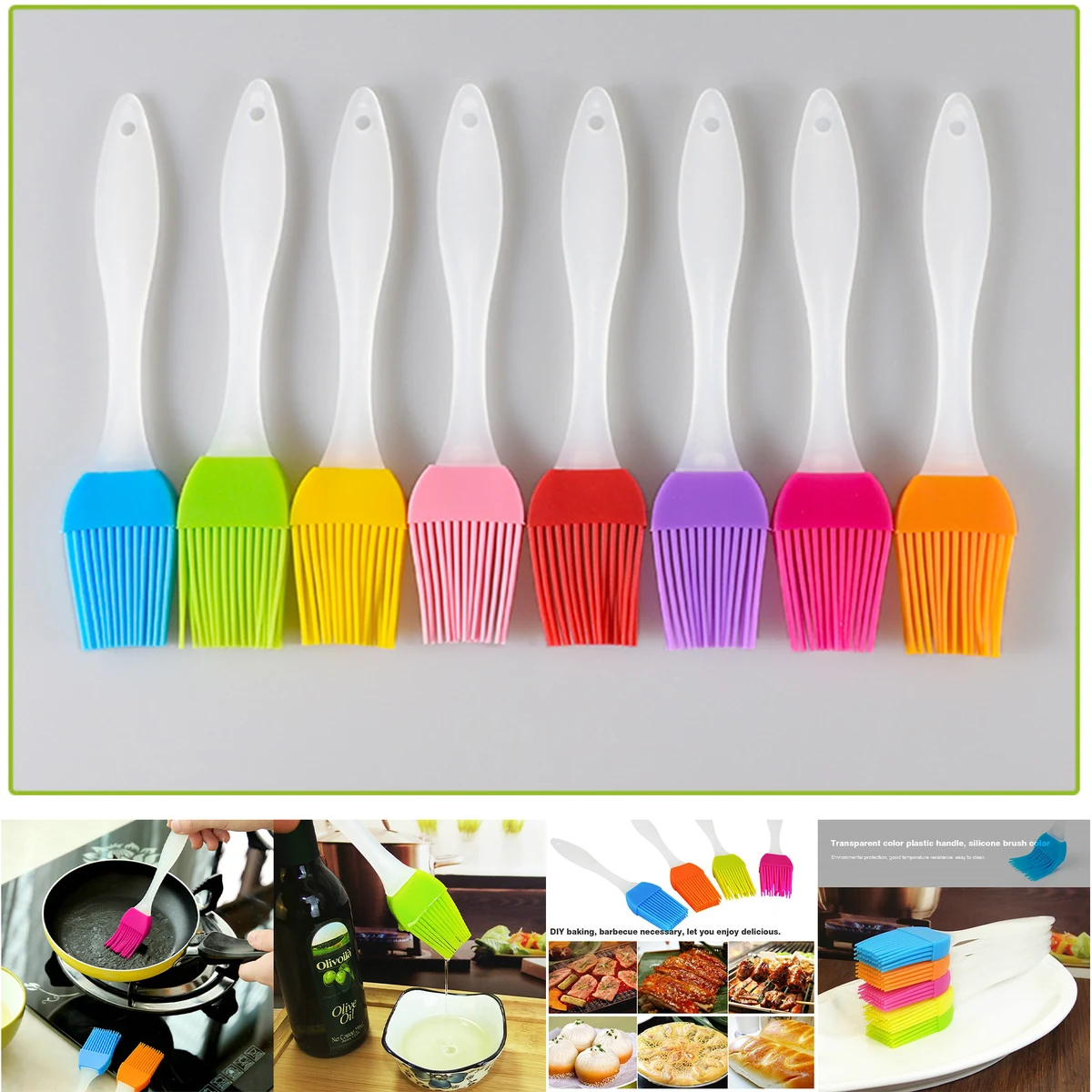 Heat Resisting Silicone BBQ Basting Oil Brush 1