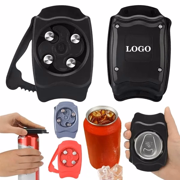 Custom Aluminum Multi Function Can Opener with Safety Blade — Portable Barware