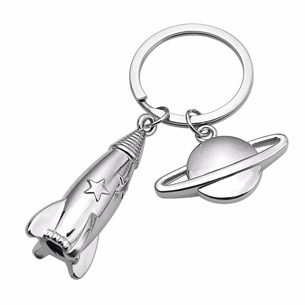 Custom Metal Rocket Space Exploration Keychain — Innovation & Vision Promo Item