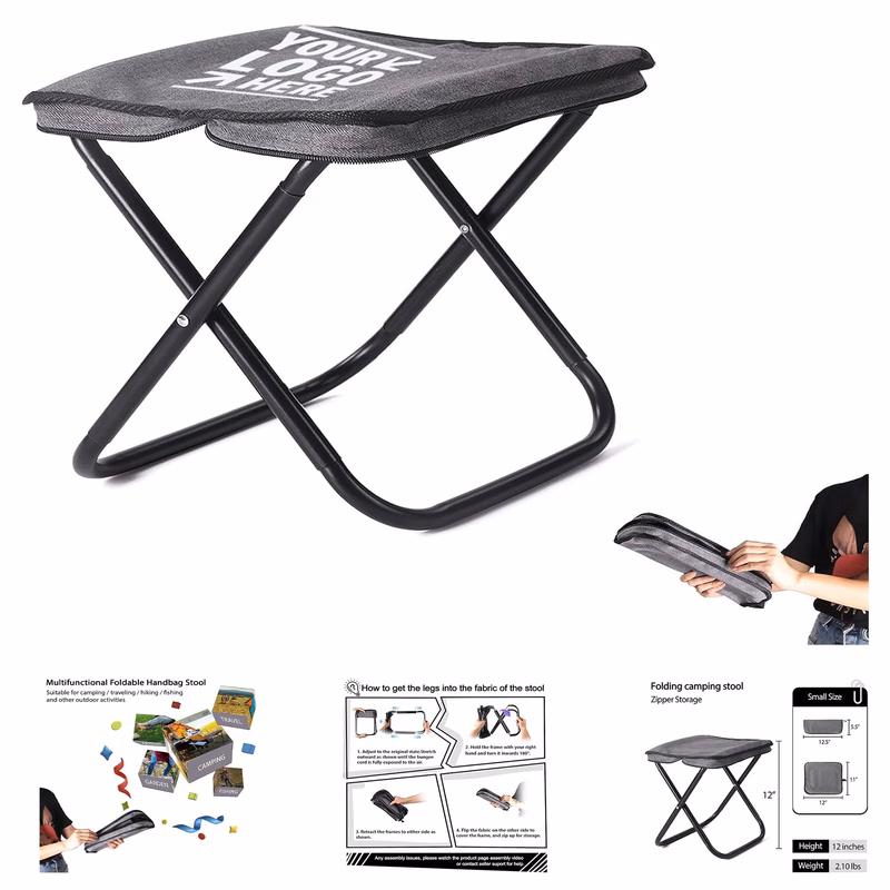 Convenient For Travel Hike Wait In Line Portable Foldable Camping Zip Packed Stool