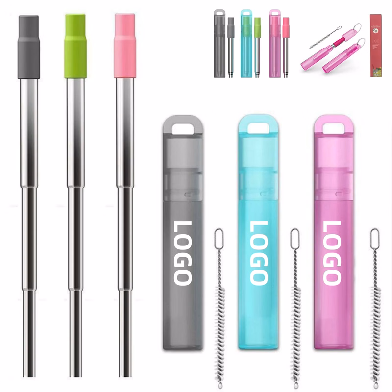 Stainless Steel Telescopic Straw With Cleaning Brush