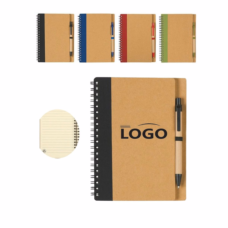 Spliced Fabric Cowhide Cover Notebook