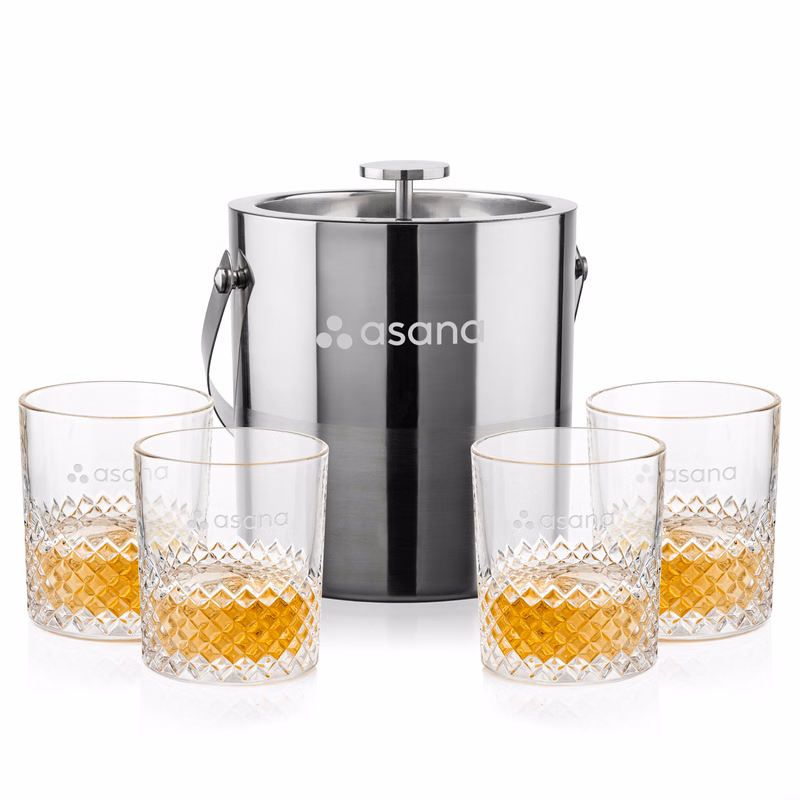Catania Ice Bucket & Tacoma On-the-Rocks Set