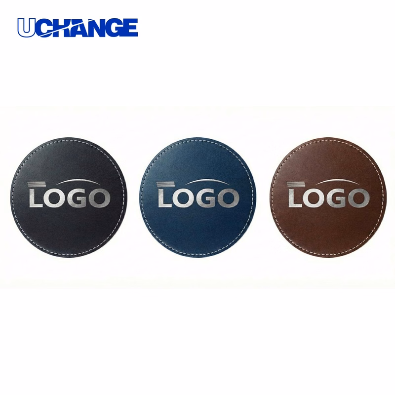 Round PU Leather Drink Coaster Mat