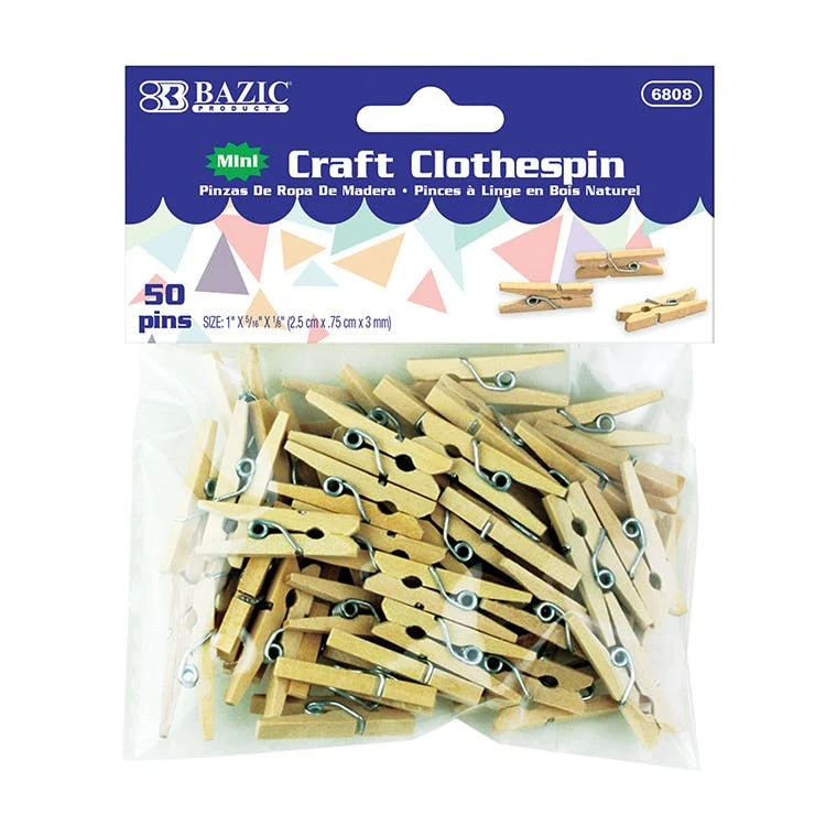 Natural Clothespins - Mini 50 Pack 1