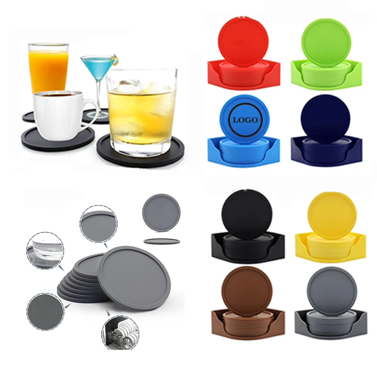 Practical 4" Thick Silicone Non-Slip Drink Coaster 1