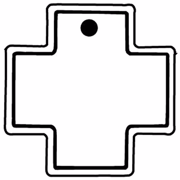 Squared Cross 1 Key Tag - Spot Color