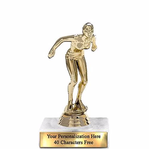 Trophy: 7", 2x3 white marble base, Swimming Female
