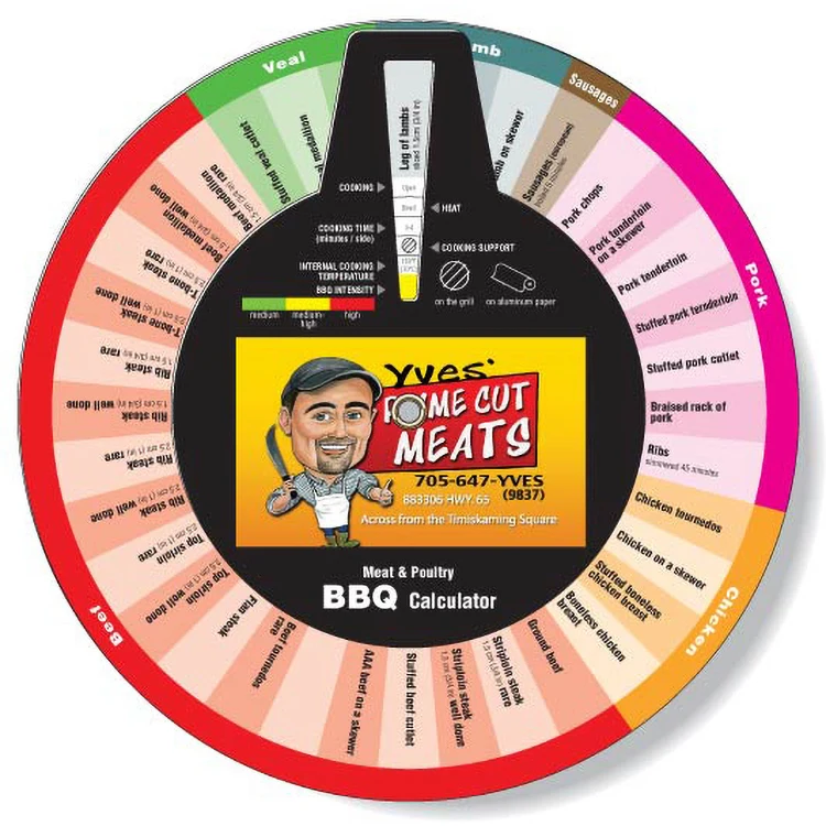 3 Wheel Barbecue Cooking Calculator (English Model), Full Colour 1