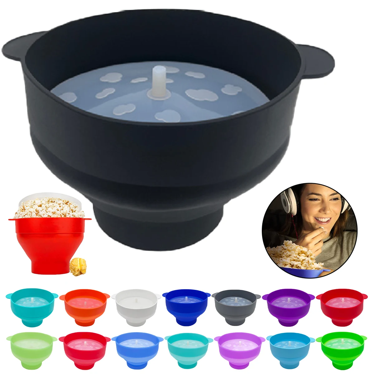 Silicone Collapsible Popcorn Bowl 1