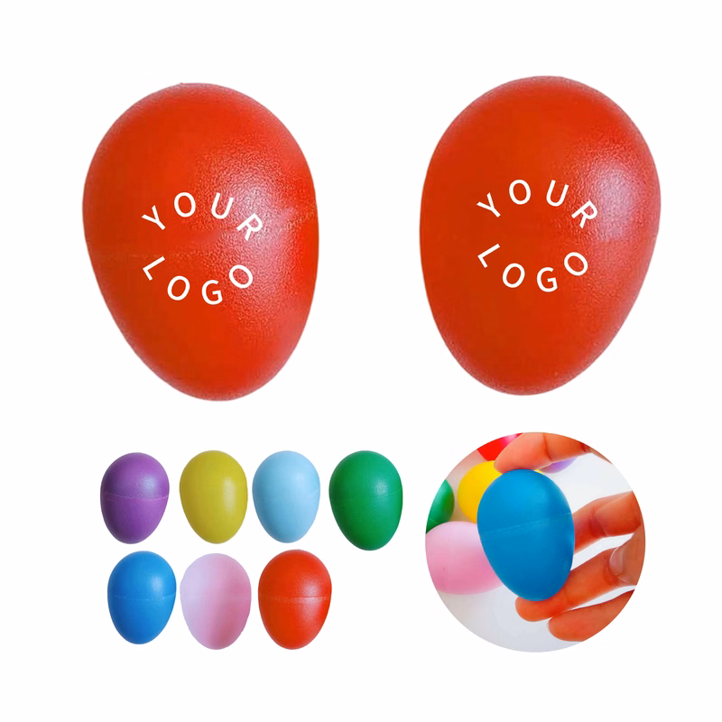 Plastic Egg Shaker Musical Instrument 2.4" Vibrant Colors