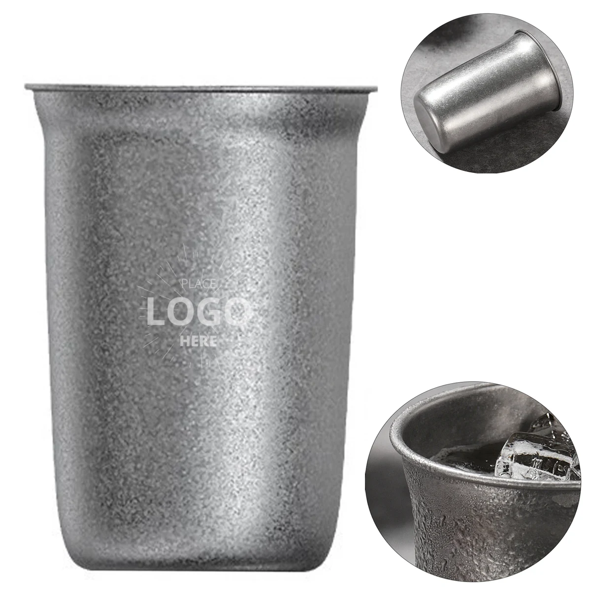 Retro Textured Stainless Steel Drink Cup 1