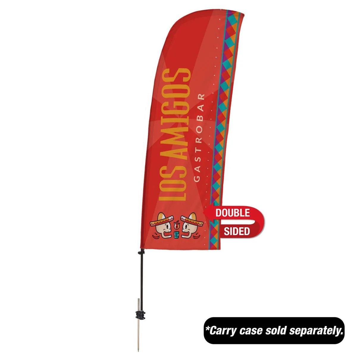 7.5' Value Blade Sail Sign Kit (Double-Sided with Spike Base) 1