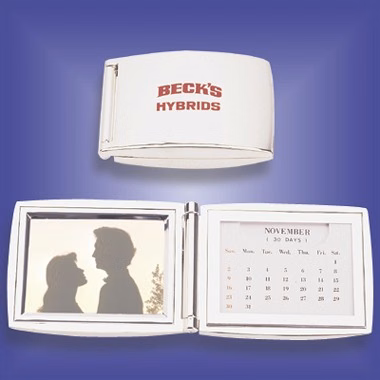 SILVER PERPETUAL CALENDAR W/ PHOTO FRAME