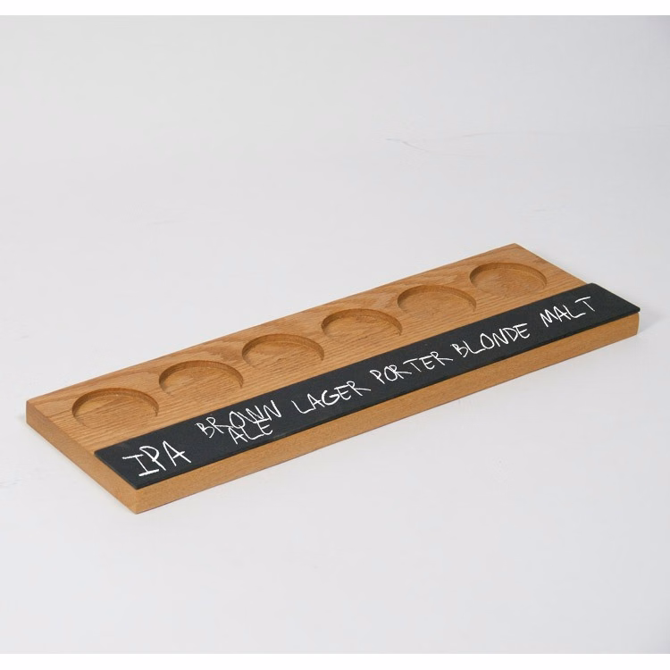 6-Pocket Sampler Tray with Chalkboard - Beer Flight