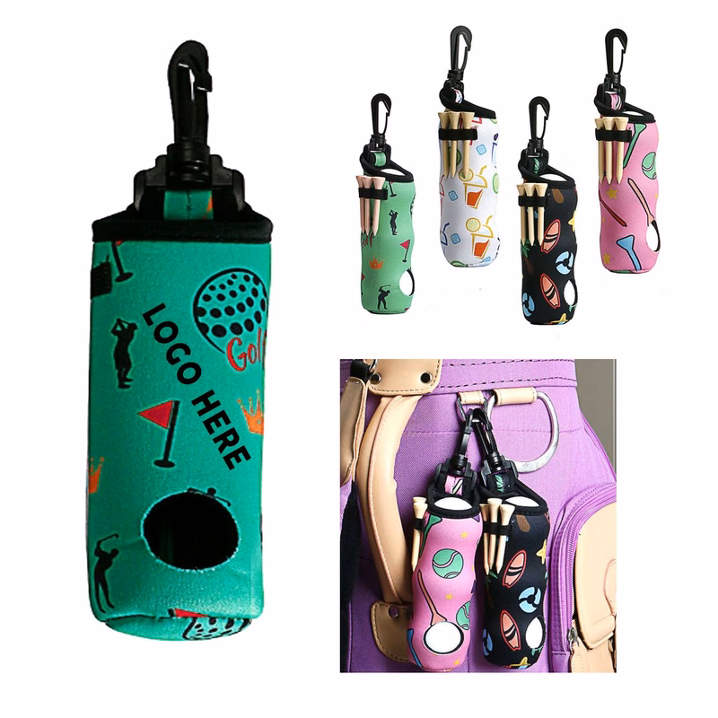Custom Multi-Color Logo Neoprene Golf Waist Ball Holder Bag