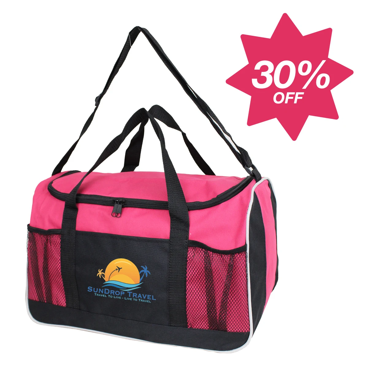 30% OFF - Rose Pink Sports Duffel Bag 1