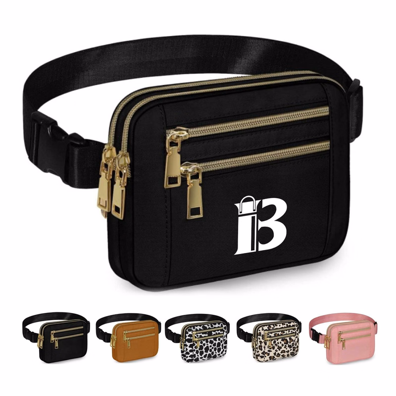 High-Capacity Polyester 4 Pockets Crossbody Fanny Pack