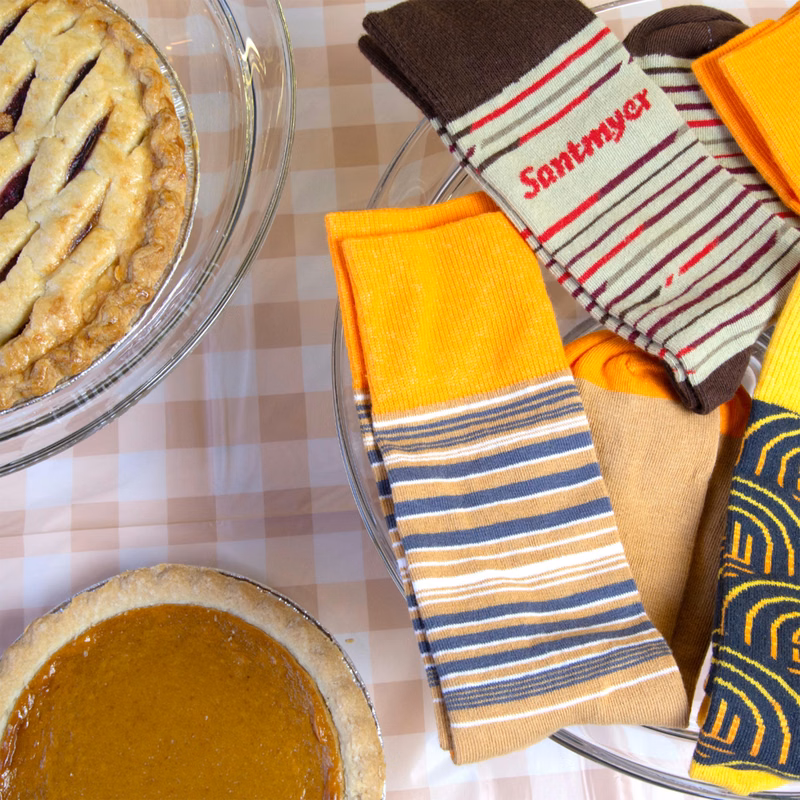 Patterned Thanksgiving Socks - Grateful Designs for Turkey Day - American Made