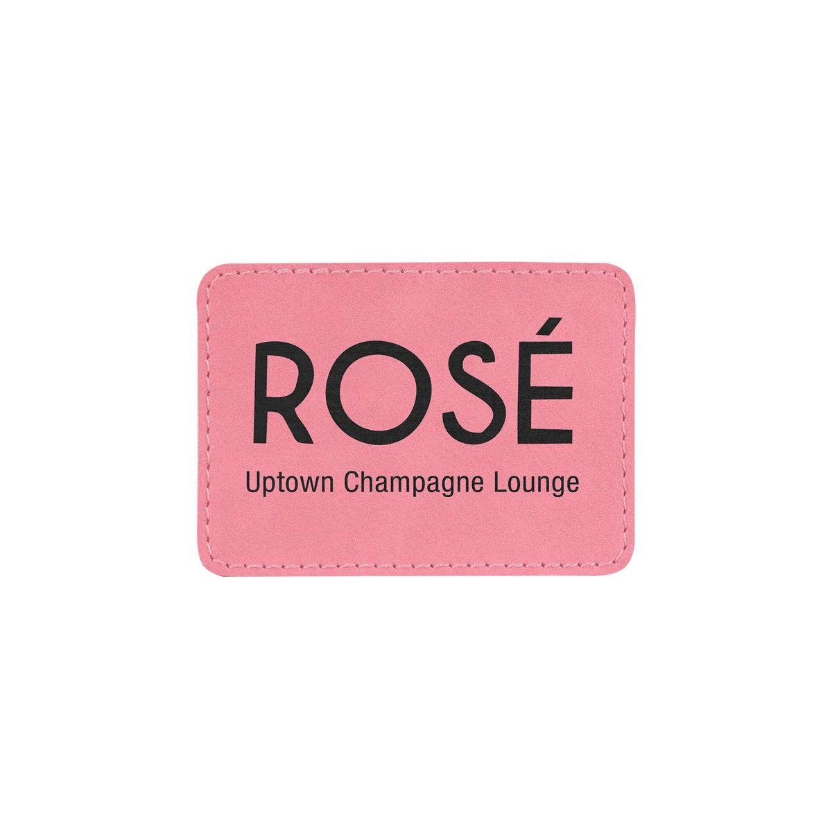 3" x 2" Pink Leatherette Rectangular Patch with Adhesive 1