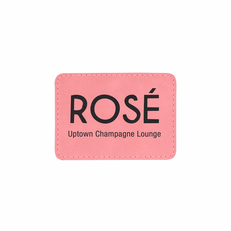 3" x 2" Pink Leatherette Rectangular Patch with Adhesive