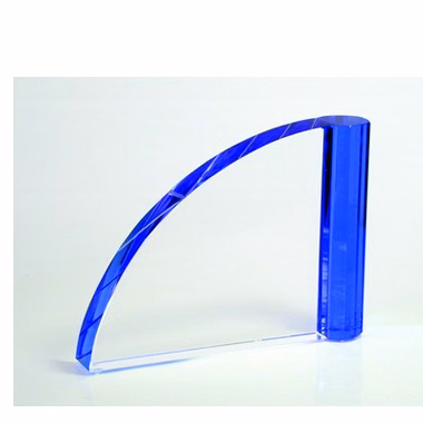 FAN BLUE AND CLEAR CRYSTAL AWARD