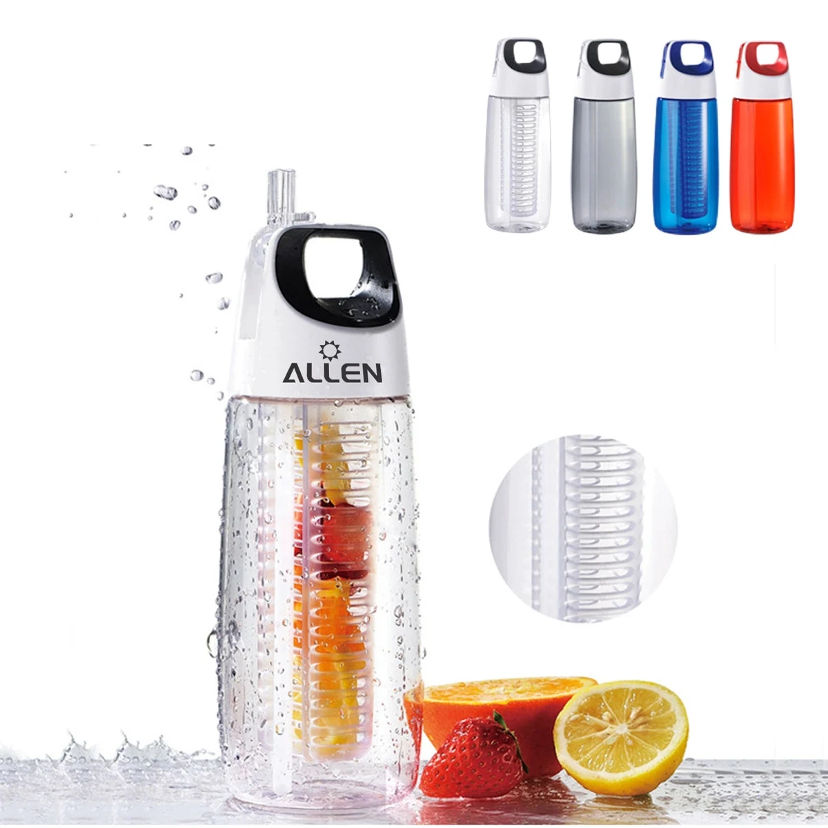 Fruit Water Bottle With Straw 1