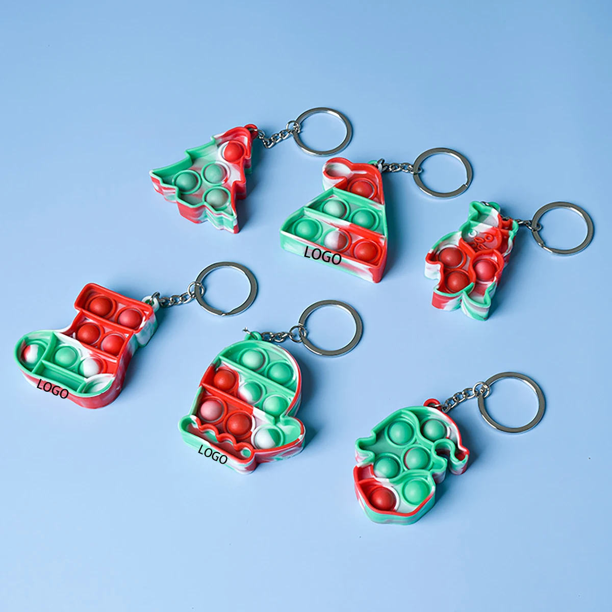 Mini Pop Push It Fidget Toy Keychain for Kids Adults 1